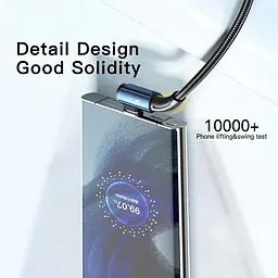 Кабель Essager Sunset Bend Type 7A cable USB A to Type C 2 м 100W Blue (EXCWT7A-CGA03-P) - мініатюра 6