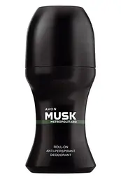 Дезодорант-антиперспірант з кульковим аплікатором Avon Musk Metropolitano (50 мл) - мініатюра 1