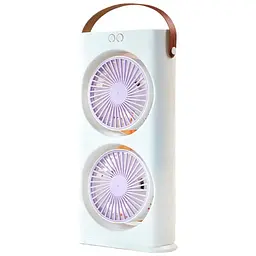 Настільний вентилятор Double-ended Spray Fan 1200 мАг / Акумуляторний портативний вентилятор з пультом та LED-підсвічуванням