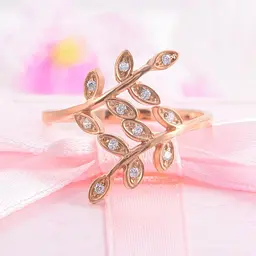 Каблучка гілочка з червоного золота з фіанітами K-0276 - мініатюра 2