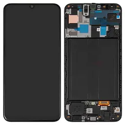 Дисплей Samsung A505 Galaxy A50, чорний, з рамкою, Original (PRC), original glass