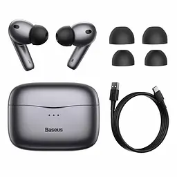 Навушники Bluetooth Baseus SIMU ANC TWS S2 | 42/480mAh, 6/24Hours | (NGS2-02) grey - мініатюра 2