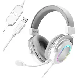Навушники Fifine H6 RGB 7.1 White (H6W)