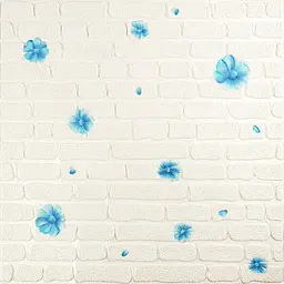 Панель стінова Sticker Wall 3D 700х700х4мм Сині квіти SW-00001977