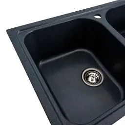 Кухонна мийка Platinum 7950 Equatoria гранітна глянцева з кріпленням 79x50 см антрацит (000035780) - мініатюра 4