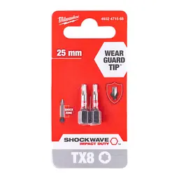 Біта SHOCKWAVE MILWAUKEE, TX8, 25мм, (2шт) - мініатюра 2