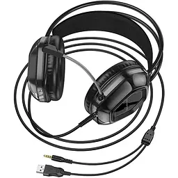 Дротові ігрові навушники Borofone BO110 Fight, USB, 3.5mm, 2m, Чорний