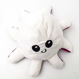 М'яка іграшка Восьминіг перевертень двосторонній веселий сумний Mood Octopus 25 см UKC бордово/білий - мініатюра 4
