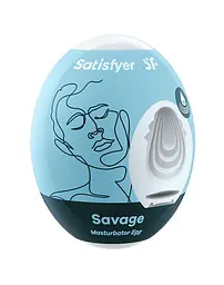 Самозмащувальний мастурбатор-яйце Satisfyer Masturbator Egg Savage, одноразовий, не потребує змазки