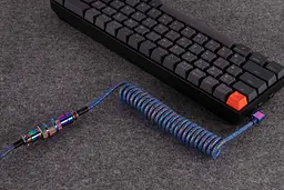 Кабель Keychron USB-A/USB-C > USB-C заряджання/синхронізації, 1.08м, Type-C, Premium Coiled Aviator, синій - мініатюра 5