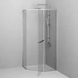 Душове огородження 5-corner Pivot AM.PM Gem 90×90 см, без піддону, хром профіль W90UG-405-9090-MT - мініатюра 2
