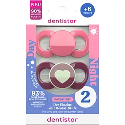 Пустушка ортодонтична Dentistar для дівчинки від 6 місяців 2 шт - мініатюра 2
