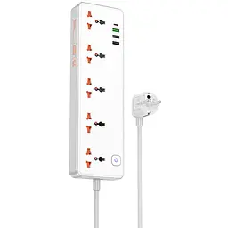 Подовжувач AC14A Rico PD30W (3USB-A/1C/5xSocket) (1.5 m) White Hoco teh0029519