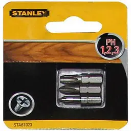 Набір біт Stanley Ph1, Ph2, Ph3, 25мм, 3шт. (STA61023) - мініатюра 2