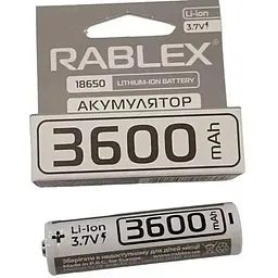 Літій-іонний акумулятор Rablex 18650 3600 mAh 3.7 V (Li-ion) Original білий - мініатюра 2