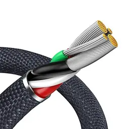 USB кабель Baseus Crystal Shine Series Fast Charging Data Cable USB to iP 2.4A 2m чорний CAJY000101 - мініатюра 6