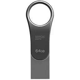 USB флеш накопичувач Silicon Power 64GB Mobile C80 Silver USB 3.2 (SP064GBUC3C80V1S)