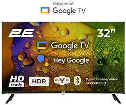 Телевізор 32" LED HD 60Hz Smart Google TV Black 2E teh0018405