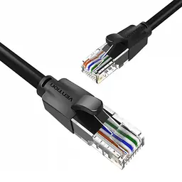 Патч-корд Vention 1.5 м, UTP Cat. 6 RJ-45 плаский чорний (IBJBG) - мініатюра 3