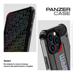 Чехол для Samsung Galaxy S24 Plus 5G (SM-S926), Panzer, серый, противоударный, бронированный, милитари, панель-накладка, защита всего корпуса, защита дисплея и камеры, термополиуретан (TPU) + поликарбонат (PC), ArmorStandart (ARM75614) - мініатюра 3