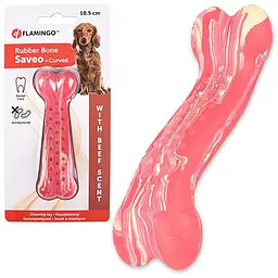 Flamingo Rubber Saveo Curved Bone Beef 10.5х3.5 см жувальна іграшка для собак смак яловичини