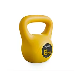 Гиря вінілова 6кг Trex Sport TX-006CKB жовта - мініатюра 2
