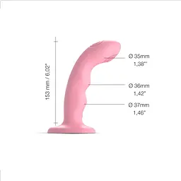 Насадка для страпону Strap-On-Me Tapping Dildo Wave - Coral Pink - мініатюра 2