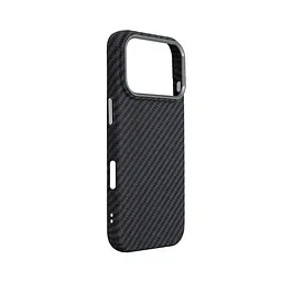Карбоновый чехол для Apple iPhone 17 Pro, LikeCarbon2 MagCase, черный, тонкий защитный чехол-панель из поликарбоната с магнитами N52, MagSafe, противоударный, совместим с беспроводной зарядкой, приподнятые края для защиты камеры, ArmorStandart (ARM86258) - мініатюра 3
