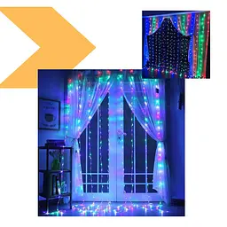 Гірлянда-водоспад XPRO Xmas LED 3х1.5 м, 240 М-2, Мультикольорова (47662-7598_300) - мініатюра 3