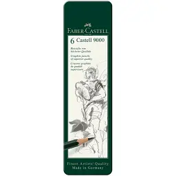 Набір графітних олівців Faber-Castell 119063/ Н-8В у металевій коробці 6 одиниць