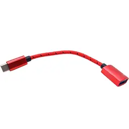 Переходник OTG Type-C --> USB 3.2, 0.15 м, красный