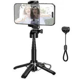 Штатив-трипод Hoco K27 Pro з затискачем та магнітним фокусуванням чорний