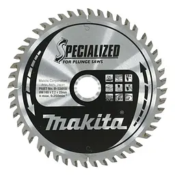Диск пиляльний по деревині для заглибних пил 165х20 мм 48T Makita SPECIALIZED B-33015 - мініатюра 1
