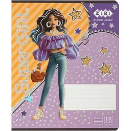 Упаковка зошитів ZiBi Kids Line Super Girl 18 аркушів в лінію 20 шт. (ZB25.1761L) - мініатюра 3