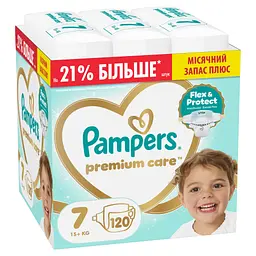 Підгузки Pampers Premium Care Розмір 7 (15+ кг) 120 шт (8006530223638)