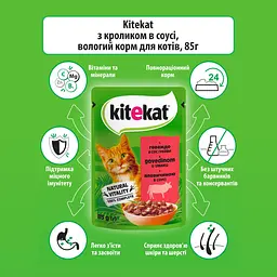 Вологий корм для котів Kitekat з яловичиною в соусі 85 г - мініатюра 6