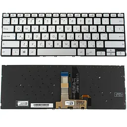 Клавіатура для ноутбука ASUS (X432 series) rus, sivler, без фрейму, підсвічування клавіш (оригінал)