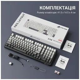 Клавіатура Attack Shark X98 RGB Wireless/Bluetooth/USB UA Moonlight Night (X98ML_AS) - мініатюра 9