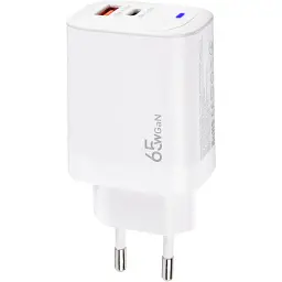 Зарядний пристрій XoKo 1xUSB-C PD65W + 1xUSB QC3.0 GaN white (XK-QC-620) - мініатюра 3