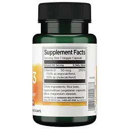 Комплекс вітамінів Swanson Vitamin D2 and D3 Complex 60 вегакапсул - мініатюра 2
