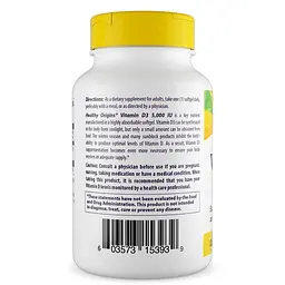 Вітамін D3 з MCT олією Healthy Origins Vitamin D3 5000 IU with MCT Oil, 120 капсул - мініатюра 3