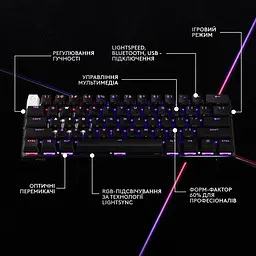 Клавіатура Logitech G Pro X 60 LightSpeed Black (920-011911) [107471] - мініатюра 8
