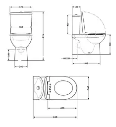 Унітаз підлоговий Qtap Robin Ultra Quiet з сидінням Slim Duroplast/ Soft-close/ Quick Release QT13226089AW - мініатюра 10