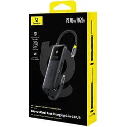 Перехідник - мультиадаптер - хаб Baseus OS Dual Fast Charging 6-in-1 (B0007090) - мініатюра 9