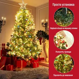 Гірлянда ColorWay Каскад LED 126 9 x 1.5 м 8 функцій різнокольорова USB (CW-G-126L91CUMC) - мініатюра 11