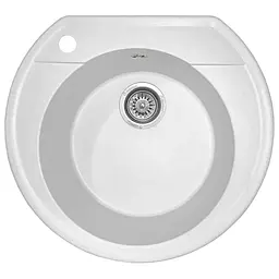 Мийка кухонна Valetti 31N гранітна 530х490 мм біла - мініатюра 3
