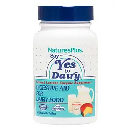 Ферменти лактази Natures Plus Say Yes to Dairy, 50 жувальних таблеток для підтримки травної системи