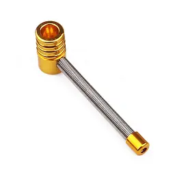 Трубка курильна металева пружина HL-181 Gold (10533) - мініатюра 2