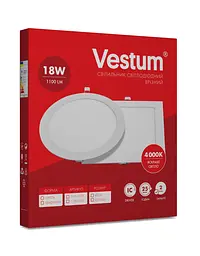 Квадратний світлодіодний врізний світильник Vestum 18W 4000K 220V 1-VS-5205 - мініатюра 3