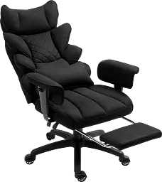 Офісне крісло GT Racer чорне (B-2511 Fabric Black) - мініатюра 4